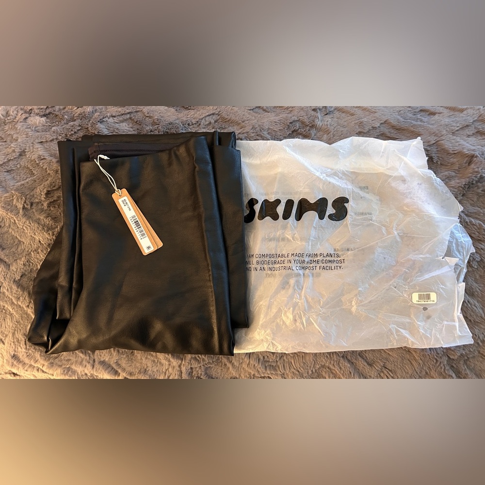 Skims NEW Black faux leather pants😍 - Picture 7 of 12